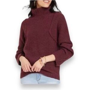 Universal Thread Women's Plus Size Burgundy Mock Turtleneck Sweater NWT